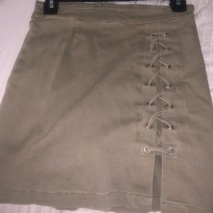 Army green skirt
